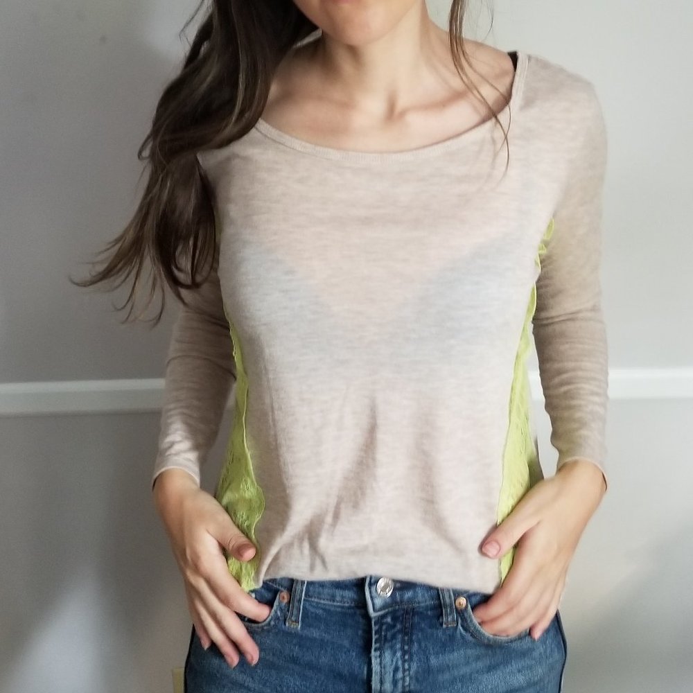 American Eagle Lacey Back Long Sleeve Shirt
